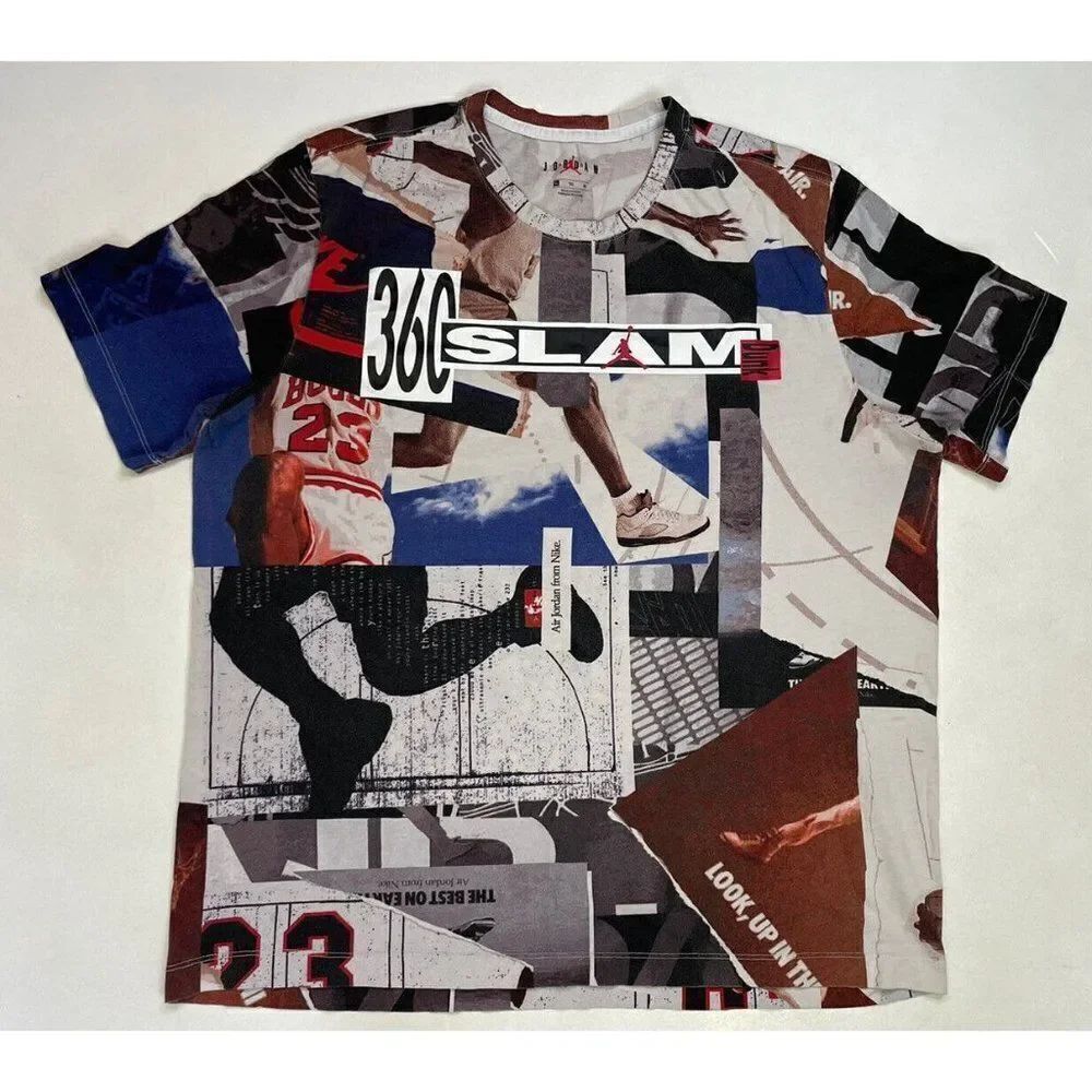 Nike Air Jordan Jumpman Photo All Over Print Graphic T-shirt Men XL